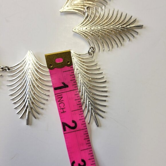 Silver tone Spike Pendant or Leaf Motif Necklace - Picture 12 of 16